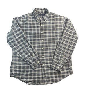 Ralph Lauren Shirt Mens Extra Large Green Navy Plaid Button Down Long Sleeve